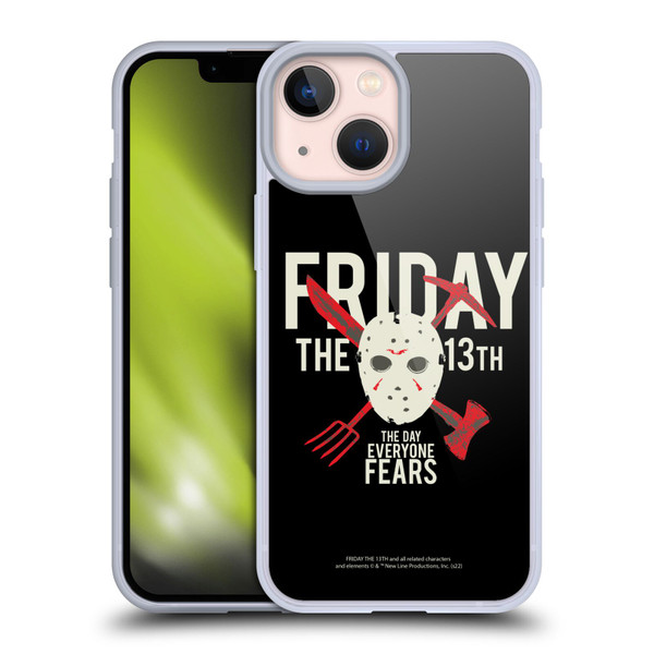 Friday the 13th 1980 Graphics The Day Everyone Fears Soft Gel Case for Apple iPhone 13 Mini