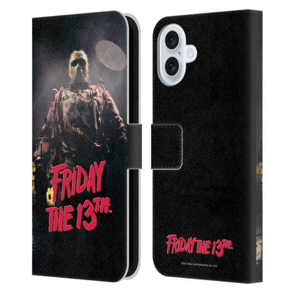 Friday the 13th: Jason X Graphics Jason Voorhees Leather Book Wallet Case Cover For Apple iPhone 16 Plus