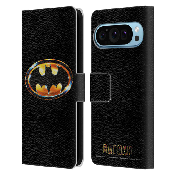 Batman (1989) Key Art Logo Leather Book Wallet Case Cover For Google Pixel 9 / Pixel 9 Pro