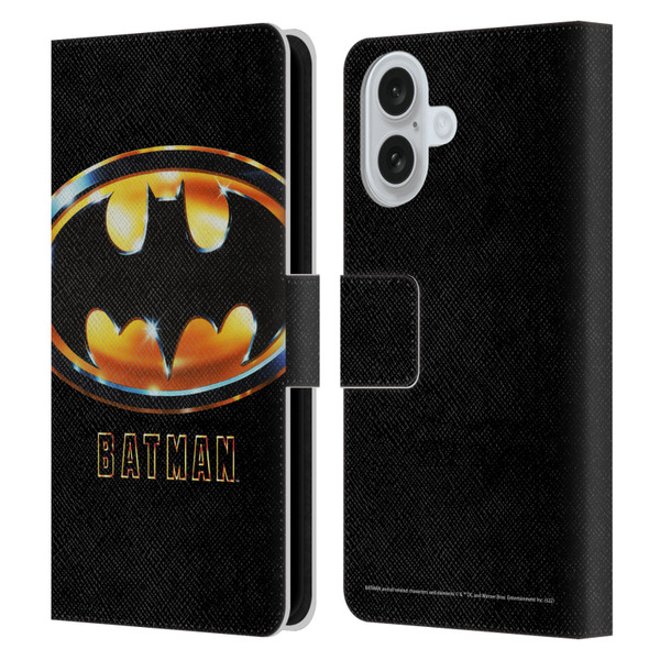 Batman (1989) Key Art Poster Leather Book Wallet Case Cover For Apple iPhone 16