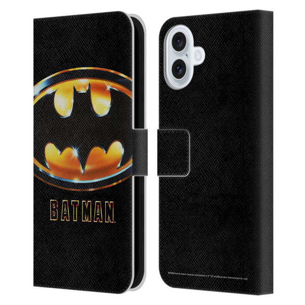 Batman (1989) Key Art Poster Leather Book Wallet Case Cover For Apple iPhone 16 Plus