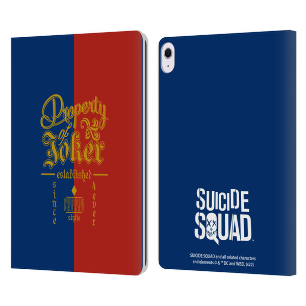 Suicide Squad 2016 Graphics Property Of Joker Leather Book Wallet Case Cover For Apple iPad Air 13 2024