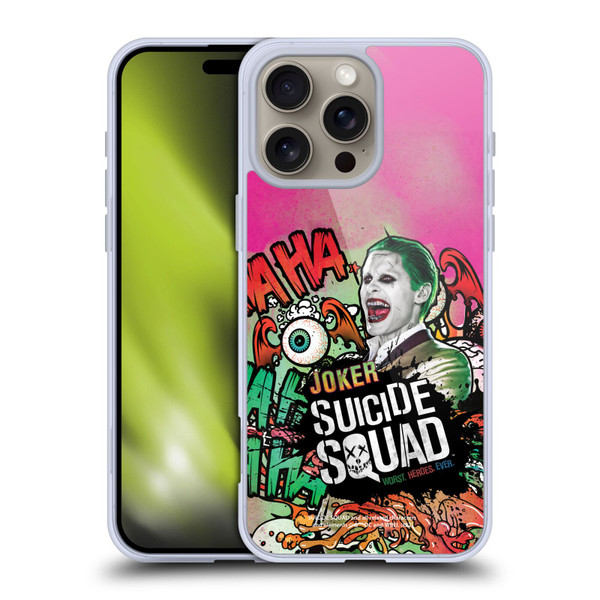 Suicide Squad 2016 Graphics Joker Poster Soft Gel Case for Apple iPhone 16 Pro Max & MagSafe