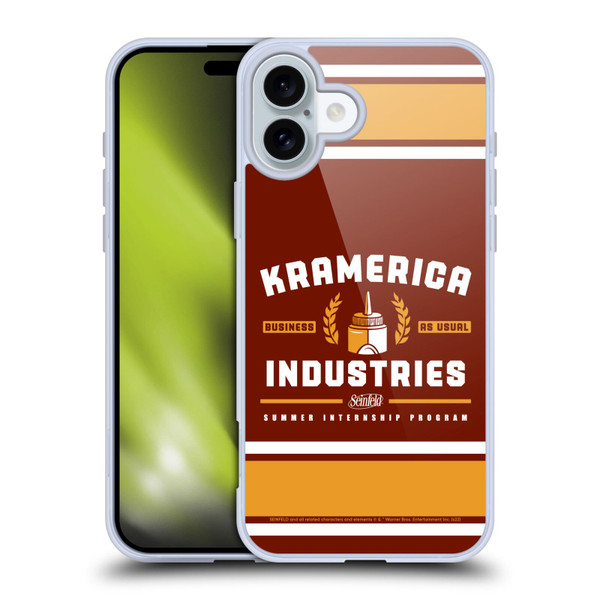 Seinfeld Graphics Kramerica Industries Soft Gel Case for Apple iPhone 16 Plus