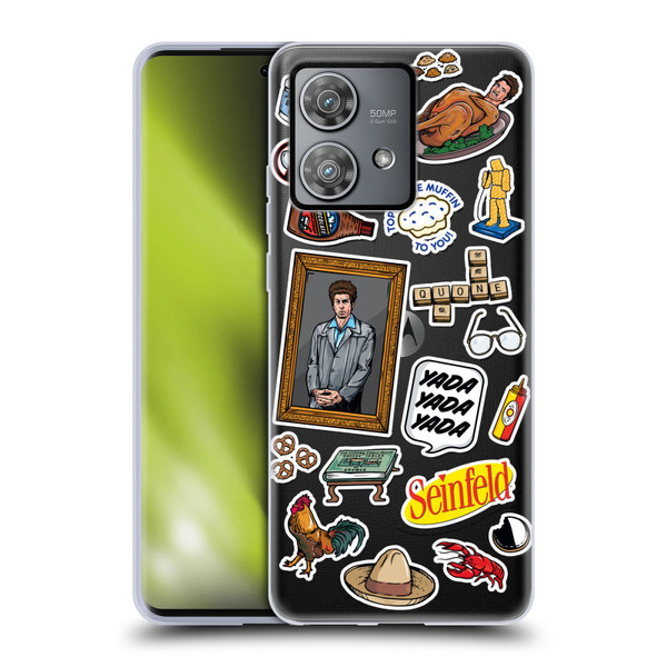 Seinfeld Graphics Sticker Collage Soft Gel Case for Motorola Edge 40 Neo 5G