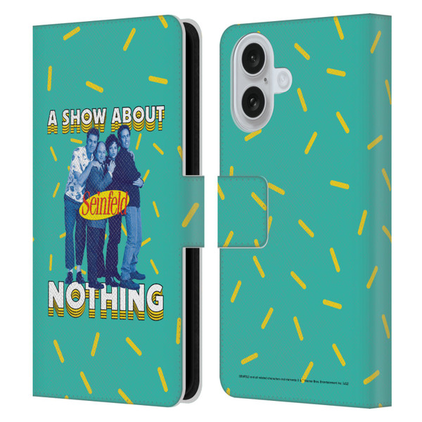 Seinfeld Graphics A Show About Nothing Leather Book Wallet Case Cover For Apple iPhone 16