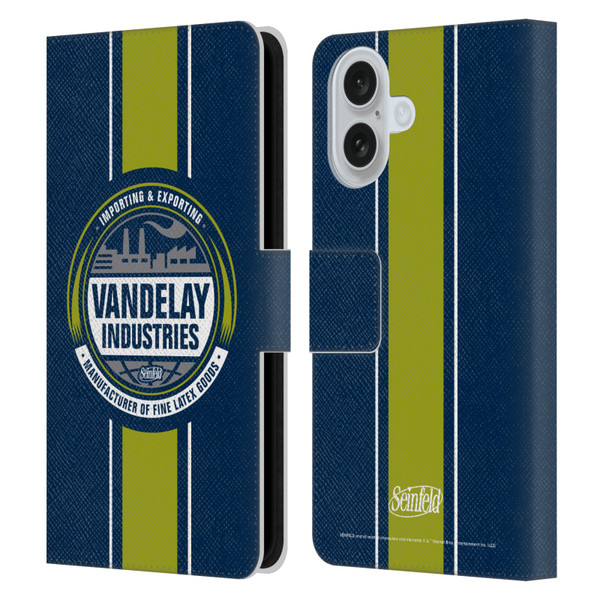 Seinfeld Graphics Vandelay Industries Leather Book Wallet Case Cover For Apple iPhone 16