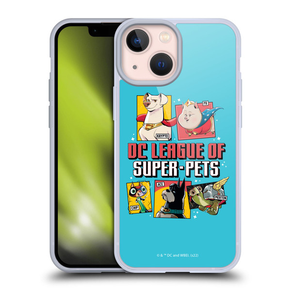 DC League Of Super Pets Graphics Characters 2 Soft Gel Case for Apple iPhone 13 Mini