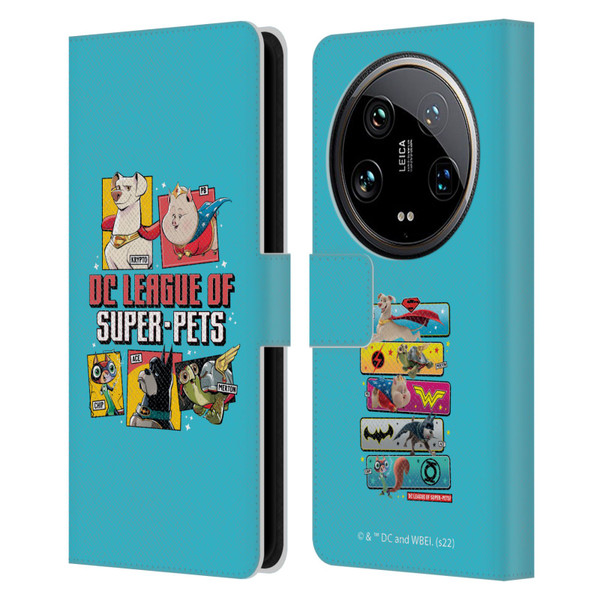 DC League Of Super Pets Graphics Characters 2 Leather Book Wallet Case Cover For Xiaomi 14 Ultra