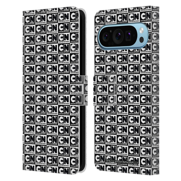 Cartoon Network Logo Pattern Leather Book Wallet Case Cover For Google Pixel 9 / Pixel 9 Pro