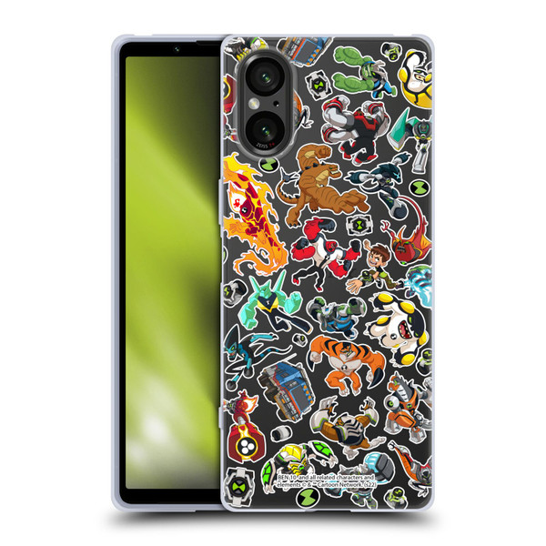 Ben 10: Animated Series Graphics Alien Pattern Soft Gel Case for Sony Xperia 5 V 5G
