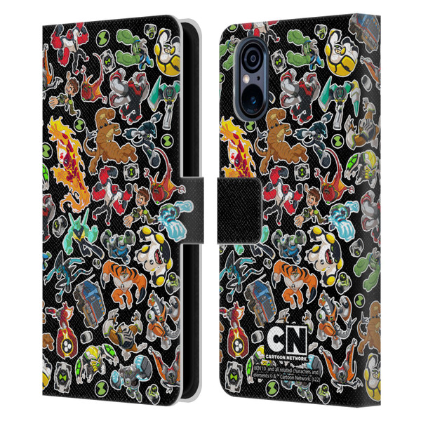 Ben 10: Animated Series Graphics Alien Pattern Leather Book Wallet Case Cover For Sony Xperia 5 V 5G