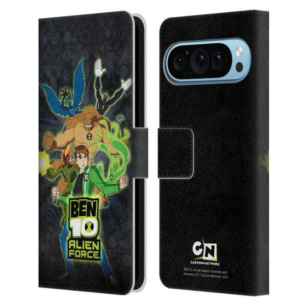 Ben 10: Alien Force Graphics Character Art Leather Book Wallet Case Cover For Google Pixel 9 / Pixel 9 Pro