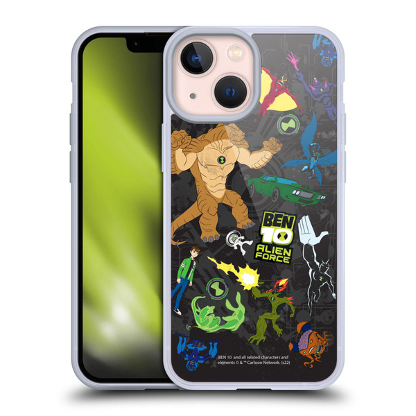 Ben 10: Alien Force Graphics Character Art Soft Gel Case for Apple iPhone 13 Mini