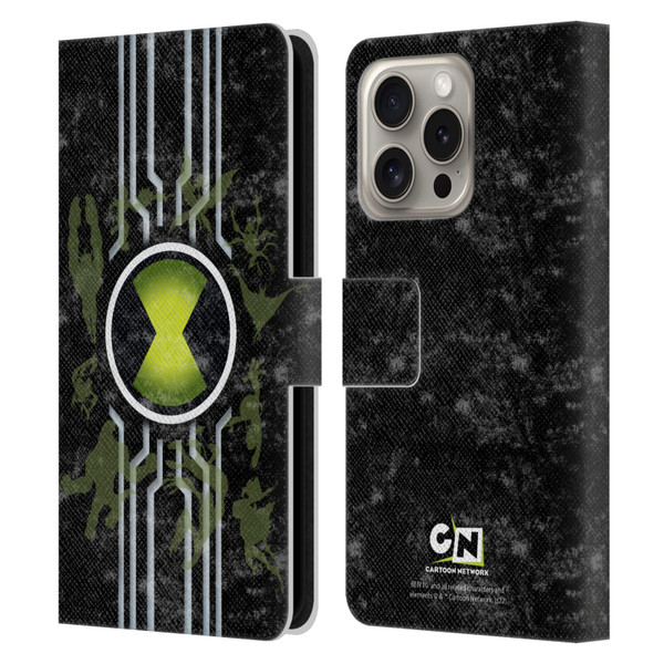 Ben 10: Alien Force Graphics Omnitrix Leather Book Wallet Case Cover For Apple iPhone 16 Pro