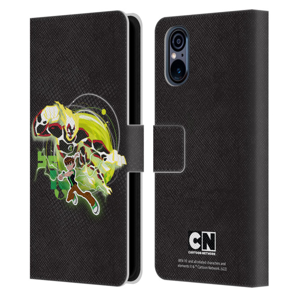 Ben 10: Omniverse Graphics Heatblast Leather Book Wallet Case Cover For Sony Xperia 5 V 5G