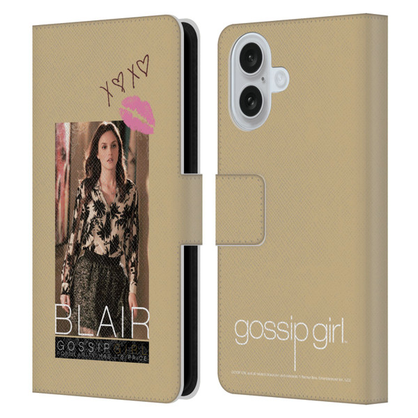Gossip Girl Graphics Blair Leather Book Wallet Case Cover For Apple iPhone 16