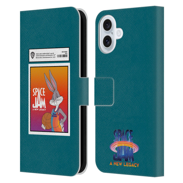 Space Jam: A New Legacy Graphics Bugs Bunny Card Leather Book Wallet Case Cover For Apple iPhone 16 Plus