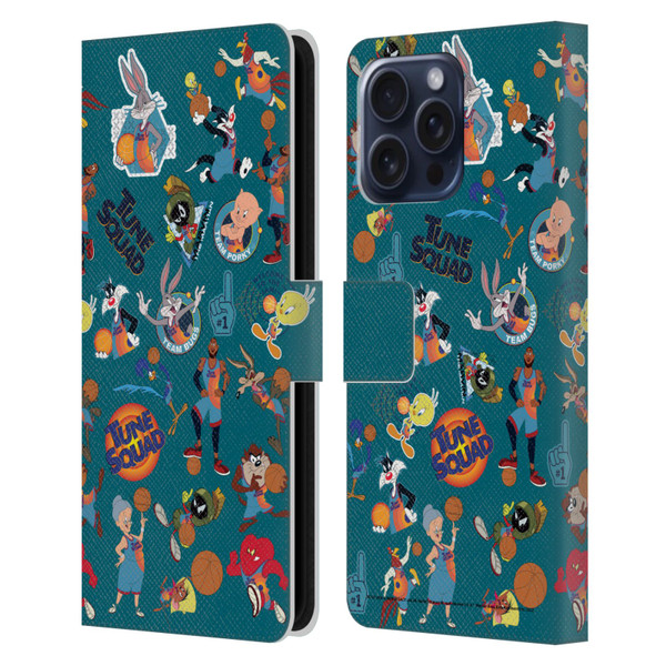 Space Jam: A New Legacy Graphics Squad Leather Book Wallet Case Cover For Apple iPhone 16 Pro Max