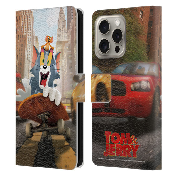Tom And Jerry Movie (2021) Graphics Best Of Enemies Leather Book Wallet Case Cover For Apple iPhone 16 Pro