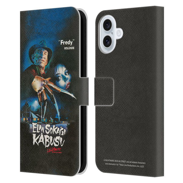 A Nightmare On Elm Street (1984) Graphics Elm Sokagi Leather Book Wallet Case Cover For Apple iPhone 16 Plus