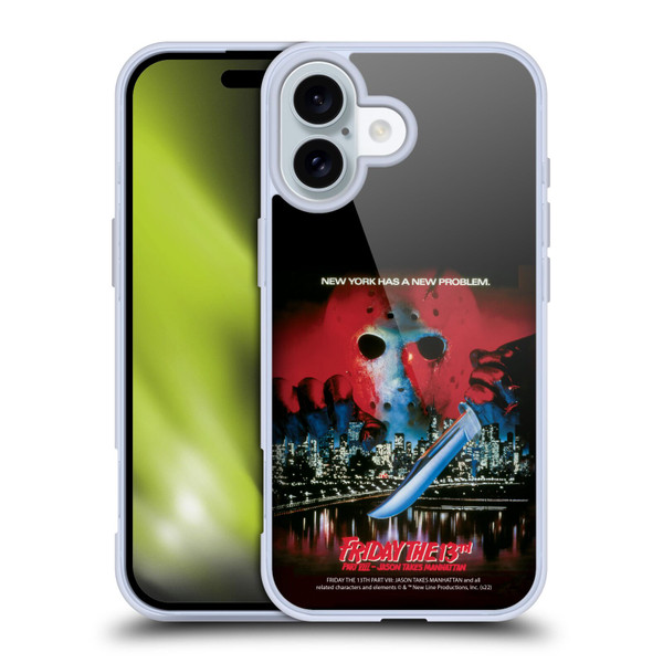 Friday the 13th Part VIII Jason Takes Manhattan Graphics Key Art Soft Gel Case for Apple iPhone 16
