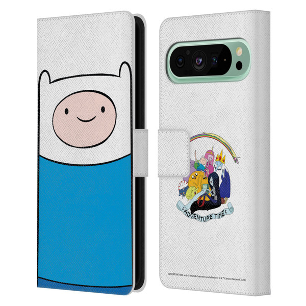Adventure Time Graphics Finn The Human Leather Book Wallet Case Cover For Google Pixel 9 Pro XL