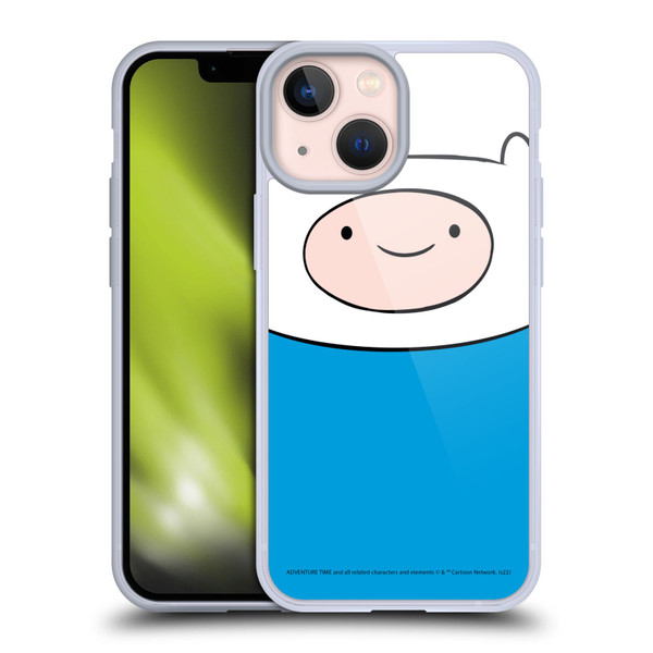 Adventure Time Graphics Finn The Human Soft Gel Case for Apple iPhone 13 Mini
