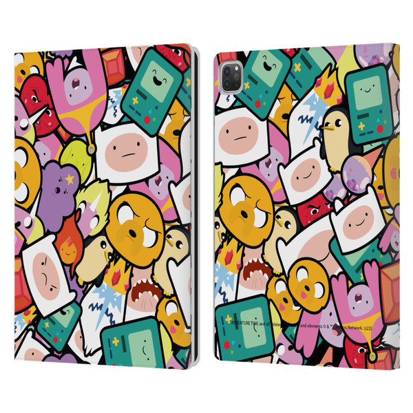 Adventure Time Graphics Pattern Leather Book Wallet Case Cover For Apple iPad Pro 13 M4 2024