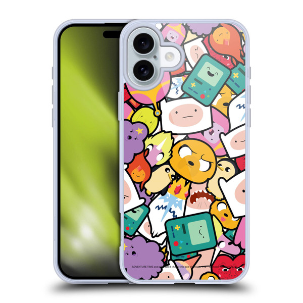 Adventure Time Graphics Pattern Soft Gel Case for Apple iPhone 16 Plus