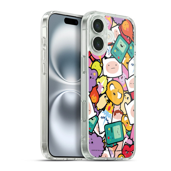 Adventure Time Graphics Pattern Soft Gel Case for Apple iPhone 16 Plus & MagSafe