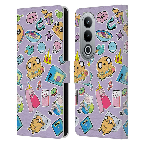 Adventure Time Graphics Icons Leather Book Wallet Case Cover For OPPO OnePlus Ace 3V 5G