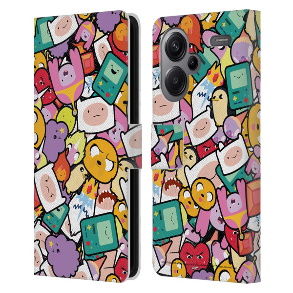 Adventure Time Graphics Pattern Leather Book Wallet Case Cover For Xiaomi Redmi Note 13 Pro Plus 5G