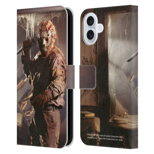 Friday the 13th: Jason Goes To Hell Graphics Jason Voorhees 2 Leather Book Wallet Case Cover For Apple iPhone 16 Plus