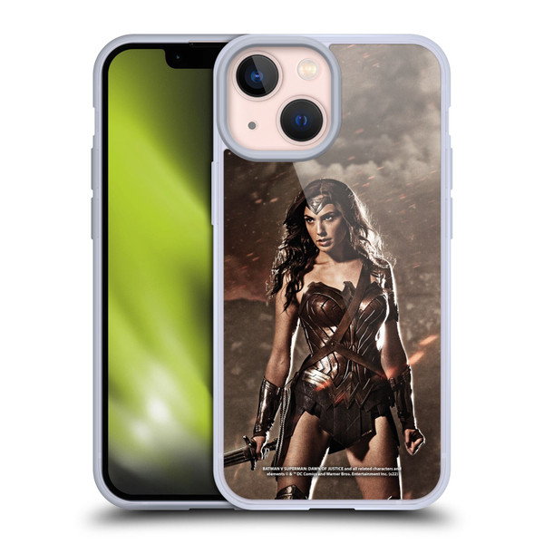 Batman V Superman: Dawn of Justice Graphics Wonder Woman Soft Gel Case for Apple iPhone 13 Mini