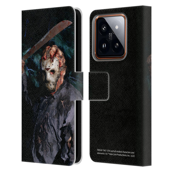 Friday the 13th: Jason Goes To Hell Graphics Jason Voorhees Leather Book Wallet Case Cover For Xiaomi 14
