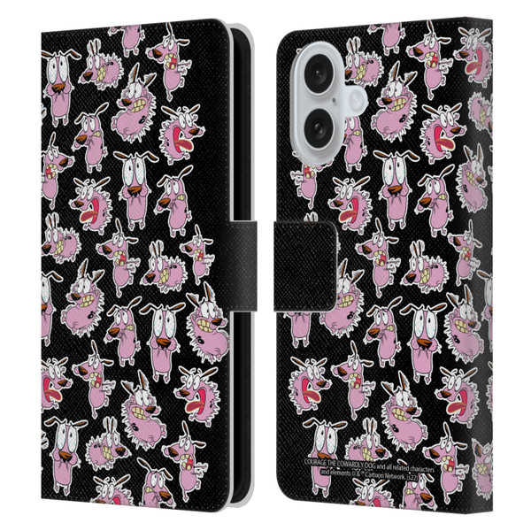 Courage The Cowardly Dog Graphics Pattern Leather Book Wallet Case Cover For Apple iPhone 16