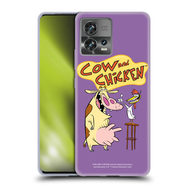 Cow and Chicken Graphics Character Art Soft Gel Case for Motorola Moto Edge 30 Fusion