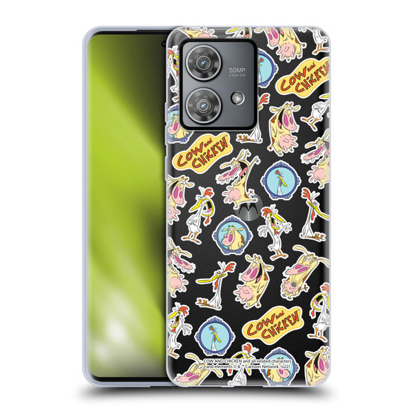 Cow and Chicken Graphics Pattern Soft Gel Case for Motorola Edge 40 Neo 5G