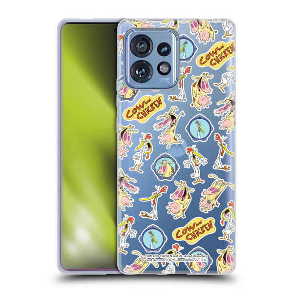 Cow and Chicken Graphics Pattern Soft Gel Case for Motorola Moto Edge 40 Pro