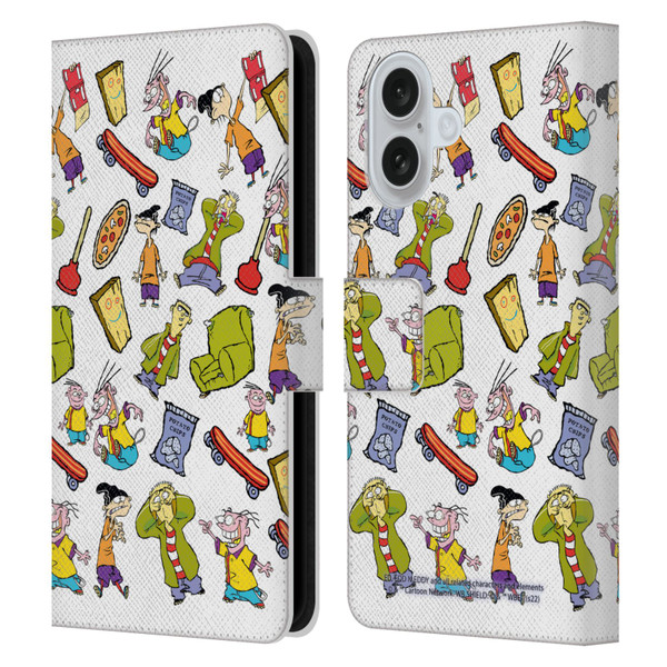 Ed, Edd, n Eddy Graphics Icons Leather Book Wallet Case Cover For Apple iPhone 16