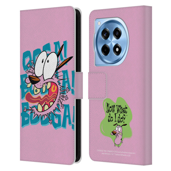 Courage The Cowardly Dog Graphics Spooked Leather Book Wallet Case Cover For OnePlus 12R