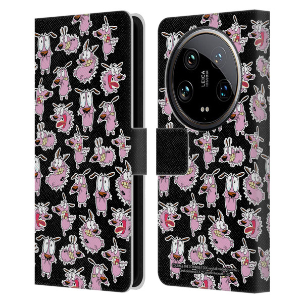 Courage The Cowardly Dog Graphics Pattern Leather Book Wallet Case Cover For Xiaomi 14 Ultra