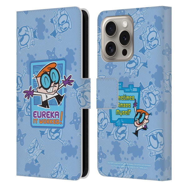 Dexter's Laboratory Graphics It Worked Leather Book Wallet Case Cover For Apple iPhone 16 Pro
