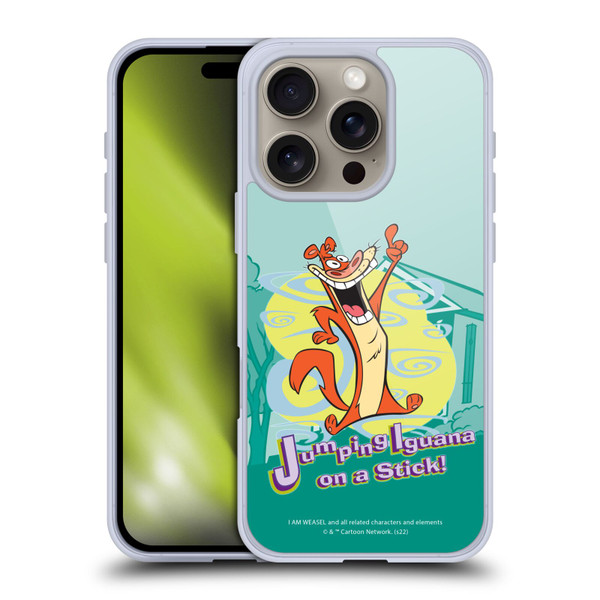 I Am Weasel. Graphics Jumping Iguana On A Stick Soft Gel Case for Apple iPhone 16 Pro