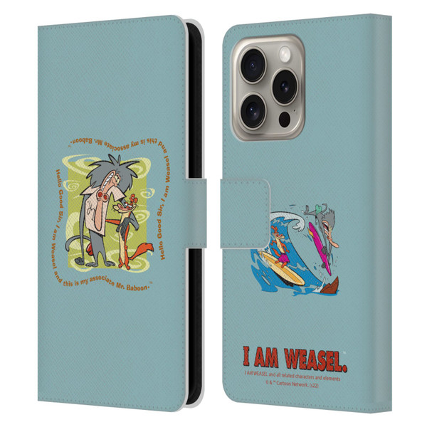 I Am Weasel. Graphics Hello Good Sir Leather Book Wallet Case Cover For Apple iPhone 16 Pro