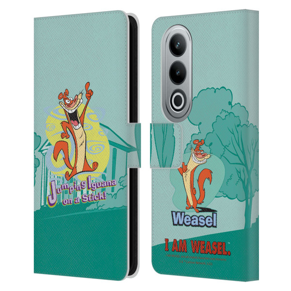 I Am Weasel. Graphics Jumping Iguana On A Stick Leather Book Wallet Case Cover For OPPO OnePlus Ace 3V 5G