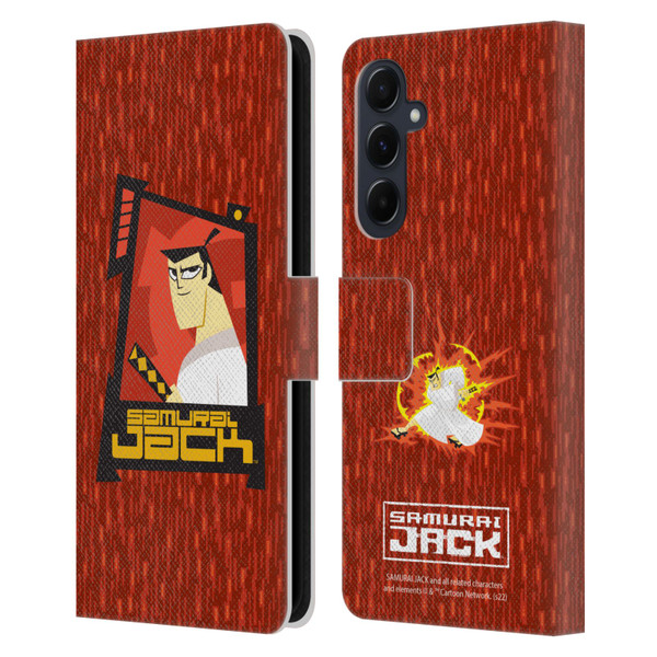 Samurai Jack Graphics Character Art 2 Leather Book Wallet Case Cover For Samsung Galaxy A55 5G