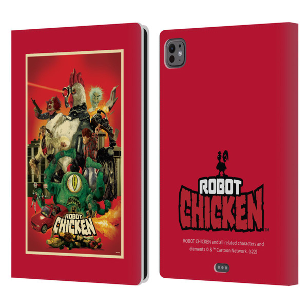 Robot Chicken Graphics Poster Leather Book Wallet Case Cover For Apple iPad Pro 11 M4 2024