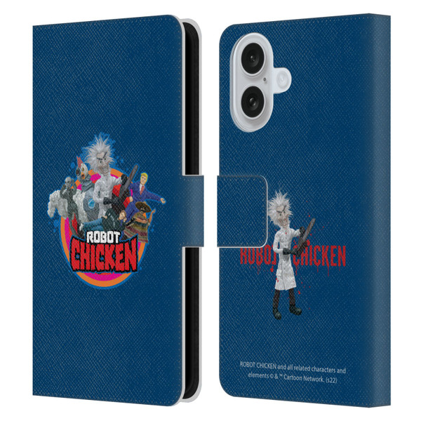 Robot Chicken Graphics Characters Leather Book Wallet Case Cover For Apple iPhone 16